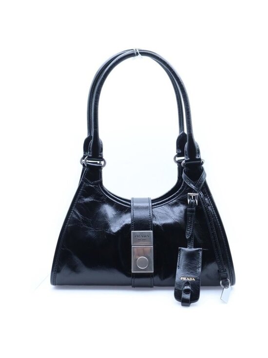 Prada Small Leather Tote Shoulder Black - Picture 1 of 6